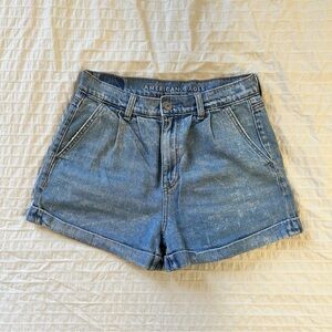 American Eagle 90s Pleated Mom Denim Shorts
